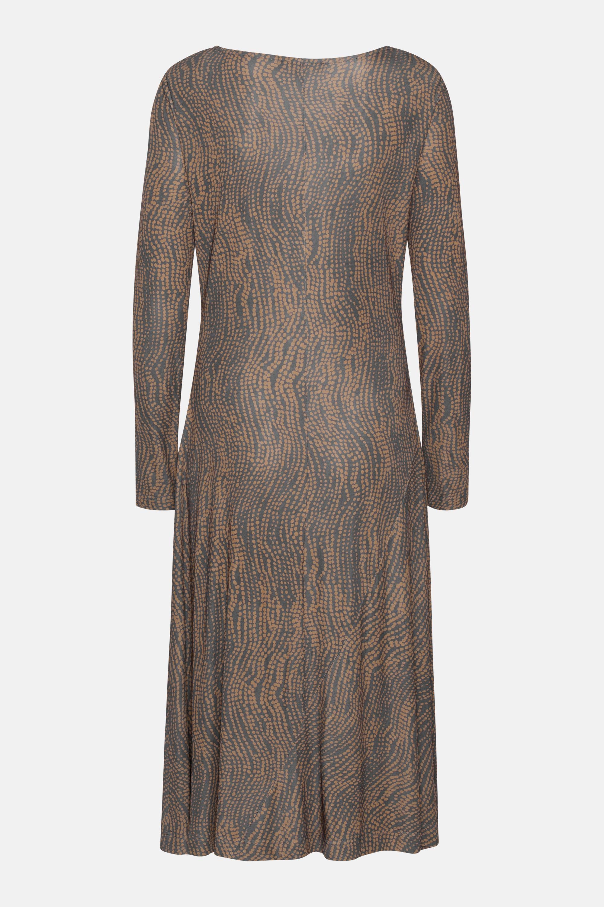 Dress With pleats - Beige Dotted